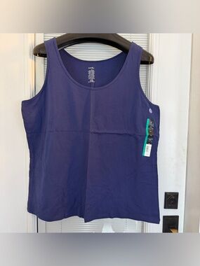 NWT George Plus 3x Women’s Navy Blue Sleeveless Tank  95% Cotton 5% Spandex